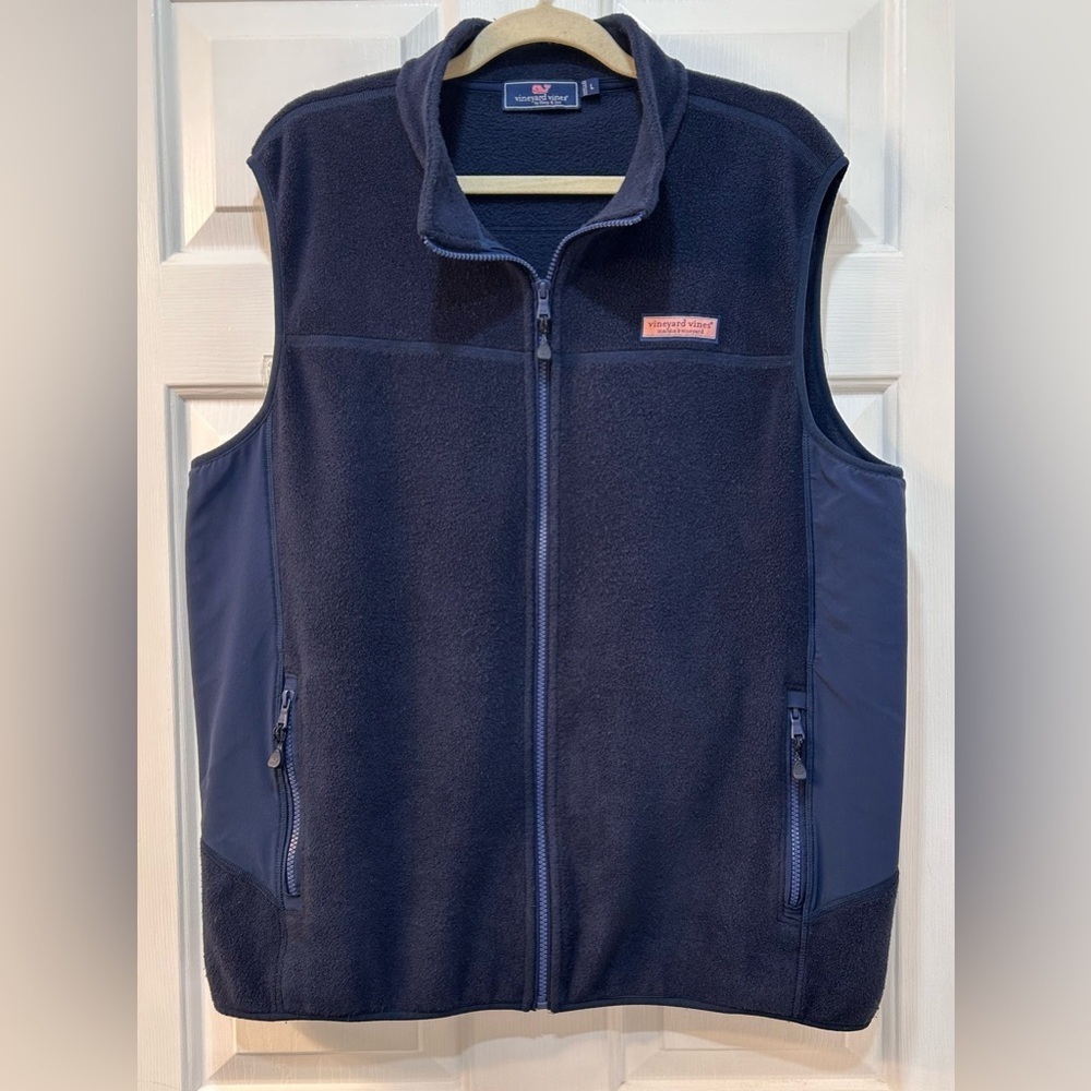 Vineyard Vines by Shep & Ian Fleece Nextera Energy Full Zipper Vest Navy Size L